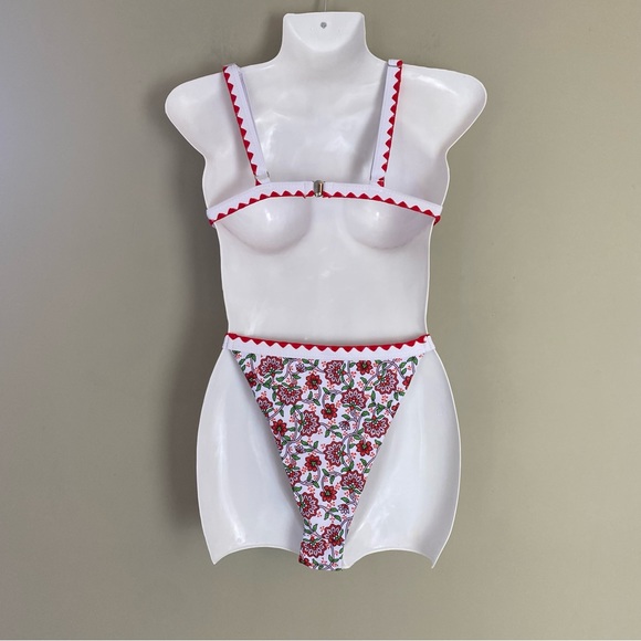 WDIRARA Women's Floral Print Bikini Set 2 Piece Swimsuit - Picture 3 of 5